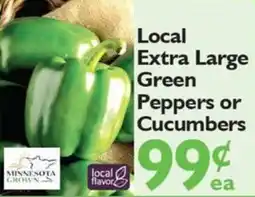 Festival Foods Minnesota Grown Local Extra Large Green Peppers or Cucumbers offer