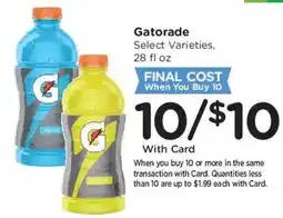 King Soopers Gatorade Select Varieties offer