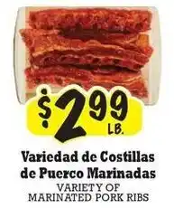Variety of Marinated Pork Ribs