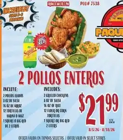 La Michoacana La Mexicana Paquete 2 Pollos Enteros offer