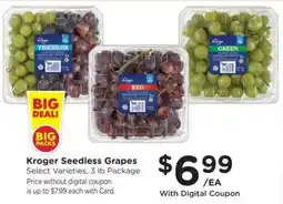 King Soopers Kroger seedless grapes offer