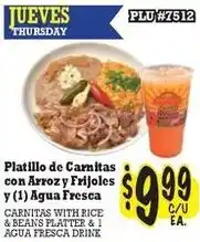 La Michoacana Carnitas with Rice & Beans Platter offer