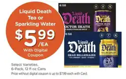 King Soopers Liquid Death Tea or Sparkling Water offer