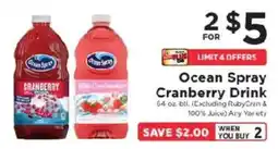ShopRite Ocean Spray Cranberry Drink offer