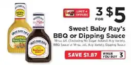 ShopRite Sweet Baby Ray's BBQ or Dipping Sauce offer