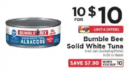 ShopRite Bumble Bee Solid White Tuna offer