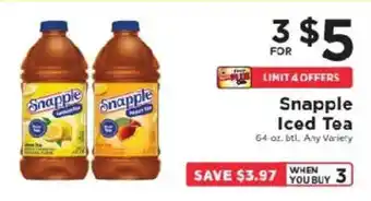 ShopRite Snapple Iced Tea offer