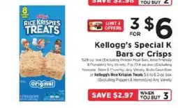 ShopRite Kellogg's Special K Bars or Crisps offer