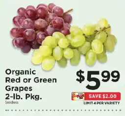 ShopRite Organic Red or Green Grapes offer