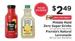 ShopRite Minute Maid Zero Sugar Drinks offer