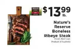 ShopRite Nature's Reserve Boneless Ribeye Steak offer