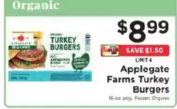 ShopRite Applegate Farms Turkey Burgers offer