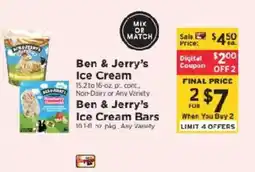 ShopRite Ben & Jerry's Ice Cream Bars offer