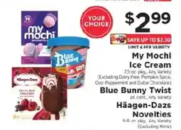 ShopRite My Mochi Ice Cream, Blue Bunny Twist, Häagen-Dazs Novelties offer