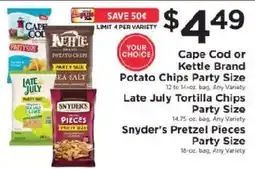 ShopRite Cape Cod or Kettle Brand Potato Chips Party Size offer