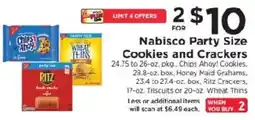 ShopRite Nabisco Party Size Cookies and Crackers offer