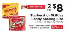 ShopRite Starburst or Skittles Candy Sharing Size offer
