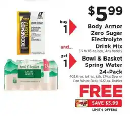 ShopRite Body Armor Zero Sugar Electrolyte Drink Mix offer