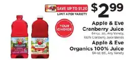 ShopRite Apple & Eve Cranberry Juice offer