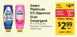 ShopRite Dawn Platinum EZ-Squeeze Dish Detergent offer