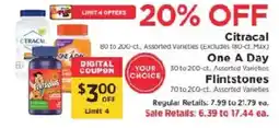 ShopRite Citracal One A Day Flintstones offer
