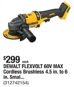 The Home Depot DeWalt Flexvolt 60v Max Cordless Brushless offer