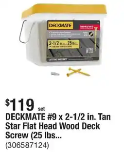 The Home Depot Deckmate #9 x 2-1/2 in. Tan Star Flat Head Wood Deck Screw offer
