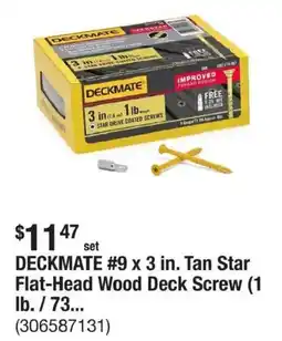 The Home Depot Deckmate #9 x 3 in. Tan Star Flat-Head Wood Deck Screw offer