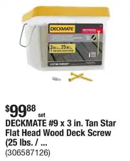 The Home Depot Deckmate flat head wood deck screw offer