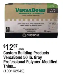 The Home Depot Custom Building Products Versabond 50 lb. Gray Professional Polymer-Modified Thins... offer