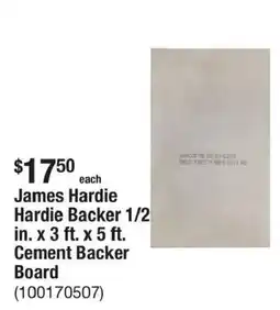 The Home Depot James Hardie Hardie Backer Cement Backer Board offer