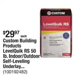 The Home Depot Custom Building Products LevelQuik RS 50 lb. Indoor/Outdoor Self-Leveling Underlay... offer