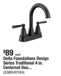 The Home Depot Delta Foundations Design Series Traditional 4 in. Centerset Dou... offer