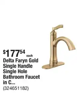 The Home Depot Delta faryn gold single handle single hole bathroom faucet offer