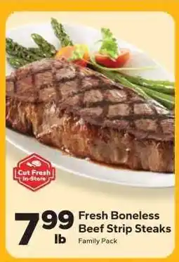 Save a Lot Fresh Boneless Beef Strip Steaks offer