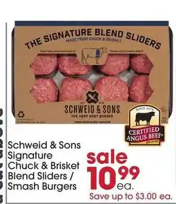 Giant Eagle Schweid & Sons Signature Chuck & Brisket Blend Sliders / Smash Burgers offer