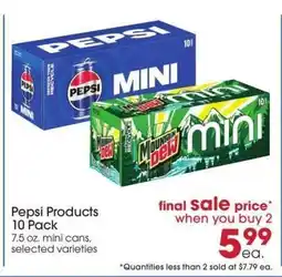 Giant Eagle Pepsi Products 10 Pack offer