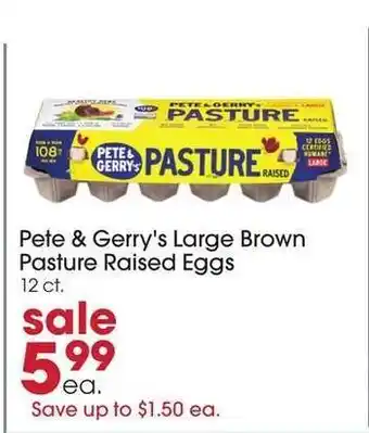 Giant Eagle Pete & Gerry's Large Brown Pasture Raised Eggs offer