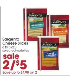 Giant Eagle Sargento Cheese Slices offer