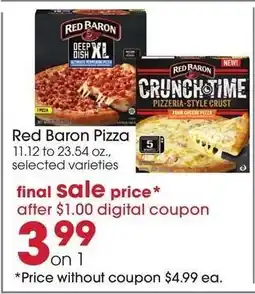 Giant Eagle Red Baron Pizza offer