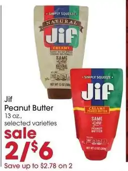 Giant Eagle Jif Peanut Butter offer