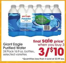 Giant Eagle Giant Eagle Purified Water offer