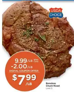 Kroger Boneless Chuck Roast offer