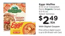 Kroger Eggo Waffles or Cascadian Farm Organic Cereal offer