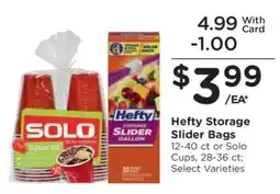 Kroger Hefty Storage Slider Bags or Solo Cups offer
