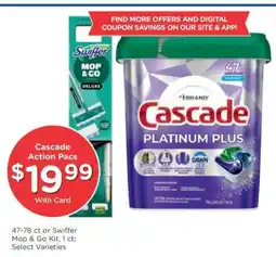 Kroger Cascade Action Pacs or Swiffer Mop & Go Kit offer