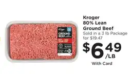 Kroger Kroger 80% Lean Ground Beef offer