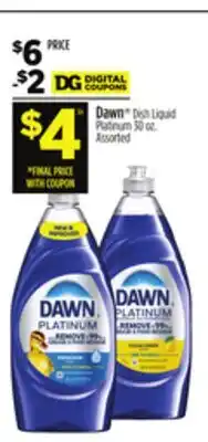 Dollar General Dawn Dish Liquid Platinum offer