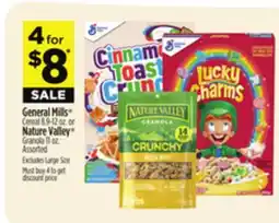 Dollar General General Mills Cereal 8.5-12 oz., or Nature Valley Granola 11 oz offer