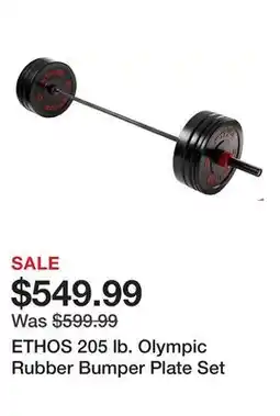Dick's Sporting Goods ETHOS 205 lb. Olympic Rubber Bumper Plate Set offer